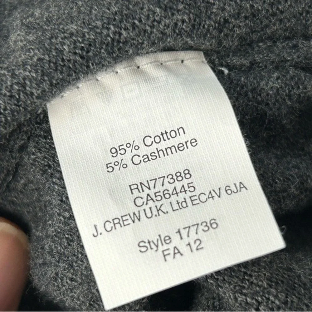 J. Crew Cotton &‎ Cashmere Black V-Neck Sweater Small